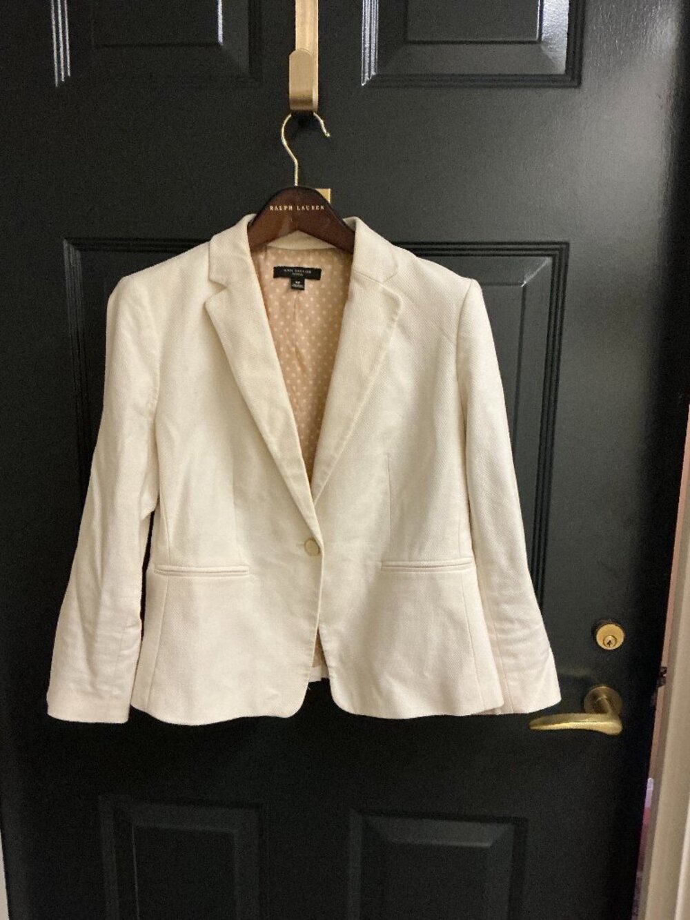 Ann Taylor White textured suit jacket